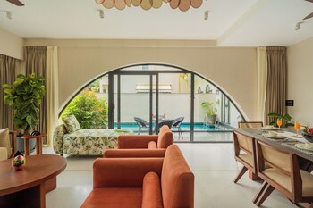 bellavie 3 bhk villa with private pool and tv lounge area in a gated complex