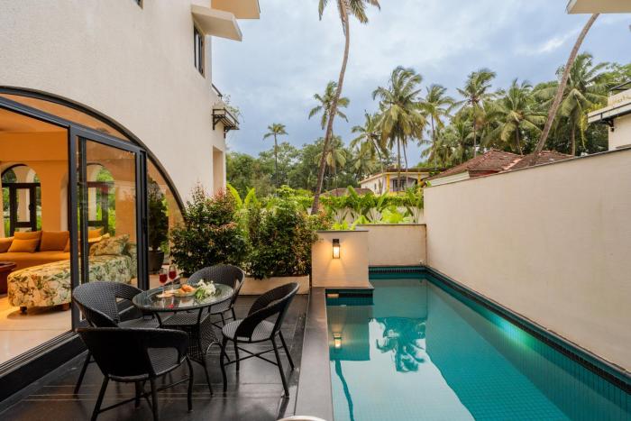 bellavie 3 bhk villa with private pool and tv lounge area in a gated complex