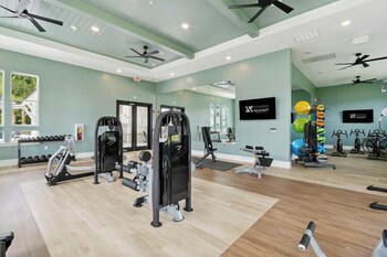 luxurious apartments pool gym bikes