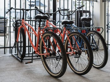 luxurious apartments pool gym bikes