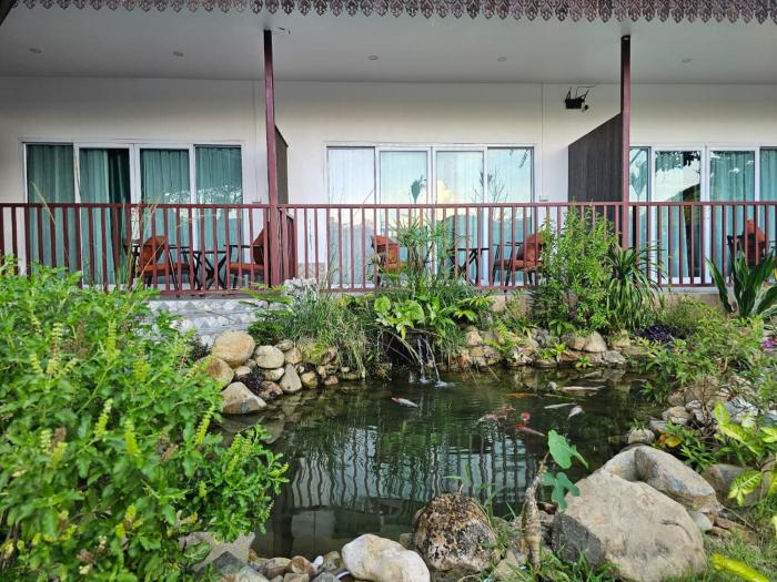 intimate riverside resort