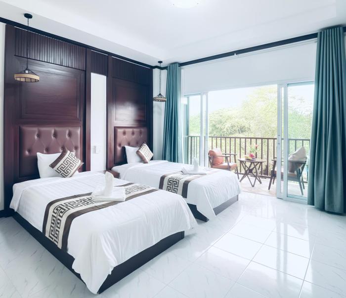 intimate riverside resort