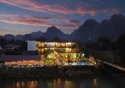 intimate riverside resort
