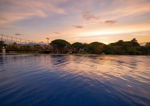 intimate riverside resort