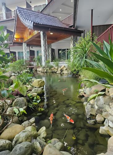 intimate riverside resort