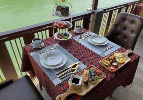 intimate riverside resort