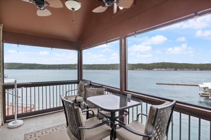 poolside condo with amazing lake views and design