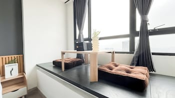 modern look studio room at collins boulevard apartment