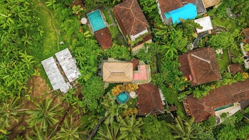 barong retreat villa ubud with hammock terrace garden and koi pond