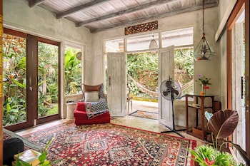 barong retreat villa ubud with hammock terrace garden and koi pond