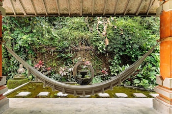 barong retreat villa ubud with hammock terrace garden and koi pond