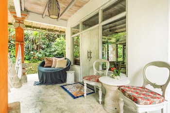 barong retreat villa ubud with hammock terrace garden and koi pond