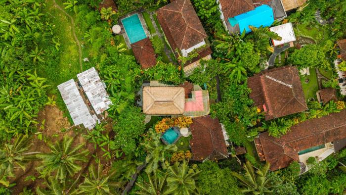 barong retreat villa ubud with hammock terrace garden and koi pond