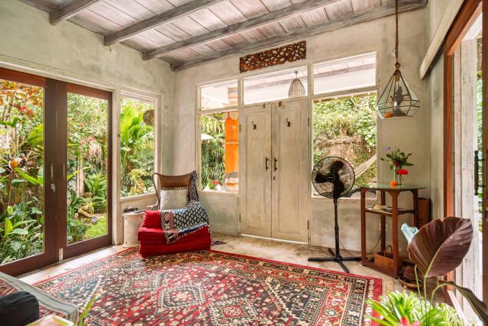 barong retreat villa ubud with hammock terrace garden and koi pond