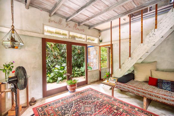 barong retreat villa ubud with hammock terrace garden and koi pond
