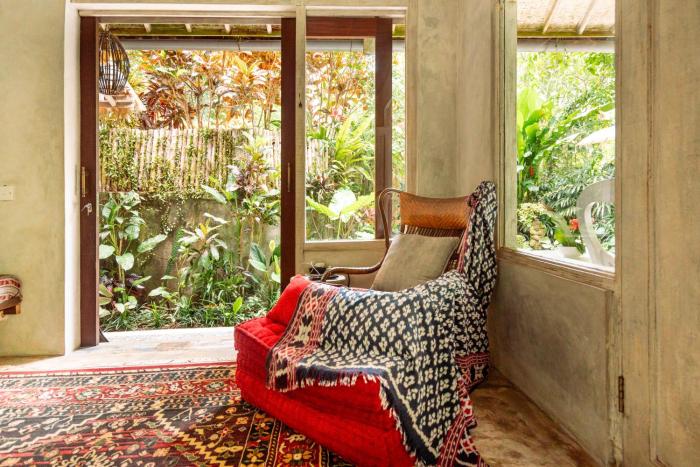 barong retreat villa ubud with hammock terrace garden and koi pond