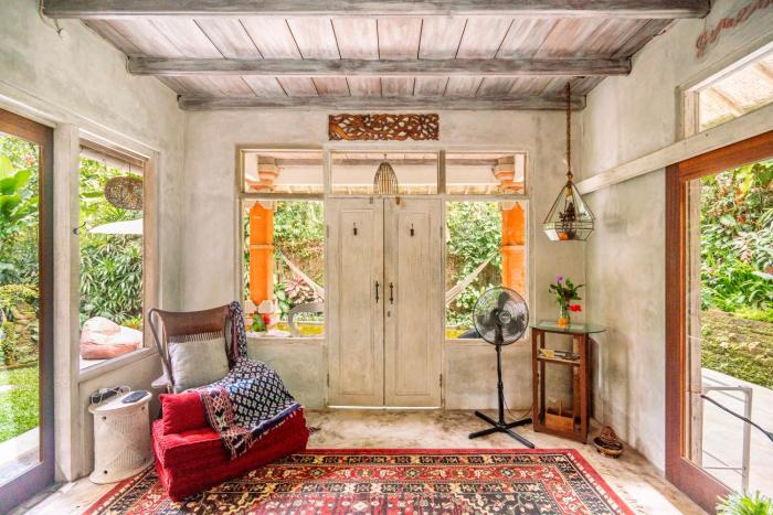 barong retreat villa ubud with hammock terrace garden and koi pond