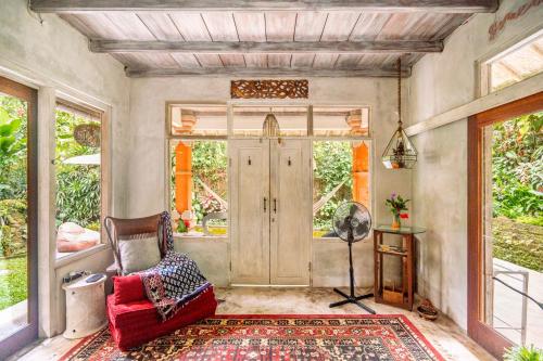 barong retreat villa ubud with hammock terrace garden and koi pond
