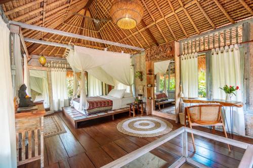 barong retreat villa ubud with hammock terrace garden and koi pond
