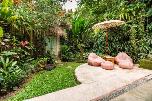barong retreat villa ubud with hammock terrace garden and koi pond