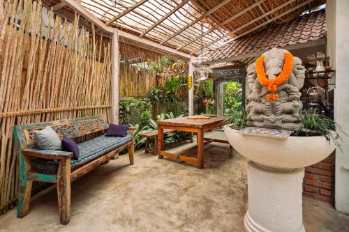 barong retreat villa ubud with hammock terrace garden and koi pond