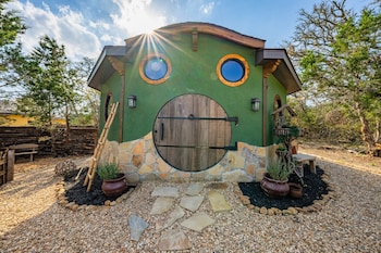 woodsman hobbit with hot tub and fireplace