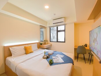 comfy warm tone studio at meikarta apartment