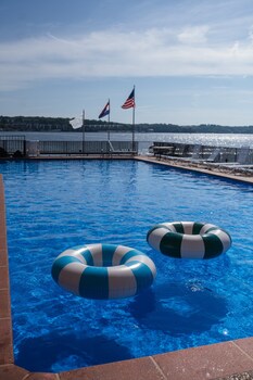 upscale lakefront condo at 2mm with pools slip and main channel views