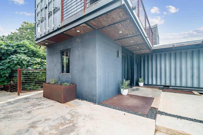 luxury 4 bedroom container home hot tub and firepit
