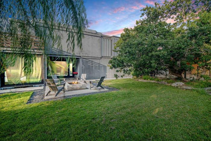 luxury 4 bedroom container home hot tub and firepit