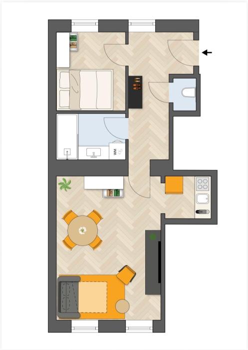 bright apartment near central station