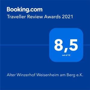 Alter Winzerhof Weisenheim Am Berg E.K.,Freinsheim>>Bad Dürkheim,3 star