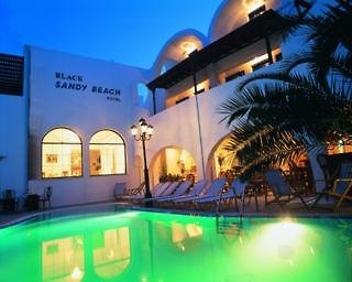 black sandy beach
