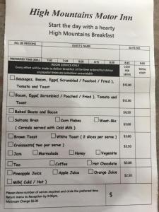 high mountains motor inn