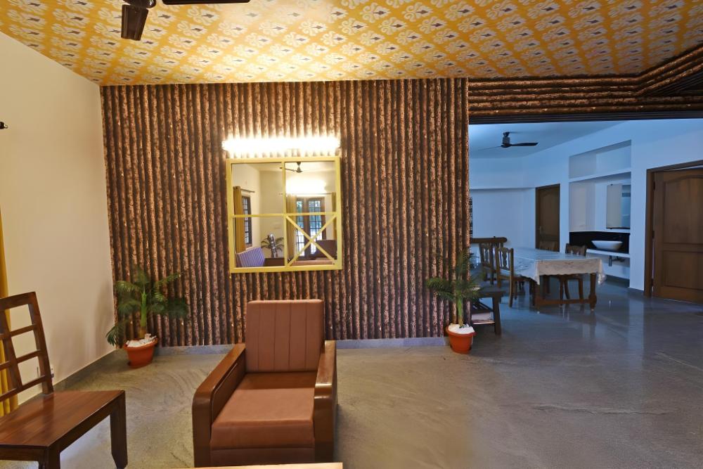 white house villa close to rock beach