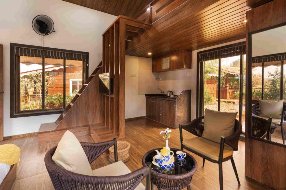 crimson bricks and woods resort cottages karjat