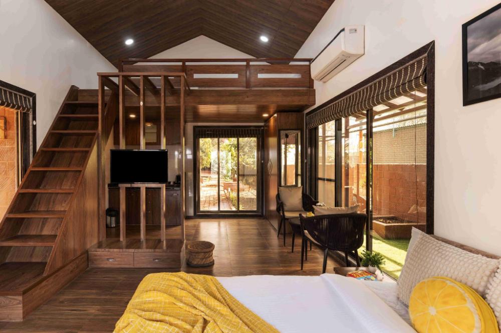 crimson bricks and woods resort cottages karjat