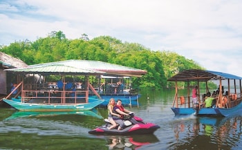 shiny lakeside resort