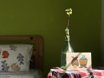 apartment with mountain and lake view