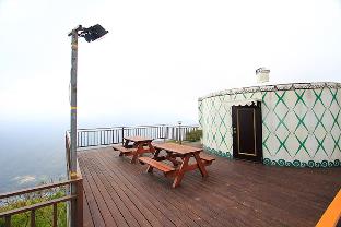 yurt in mountains