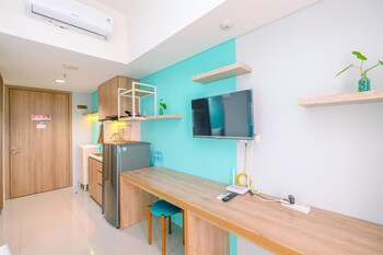homey and simply look studio room at bogor icon apartment